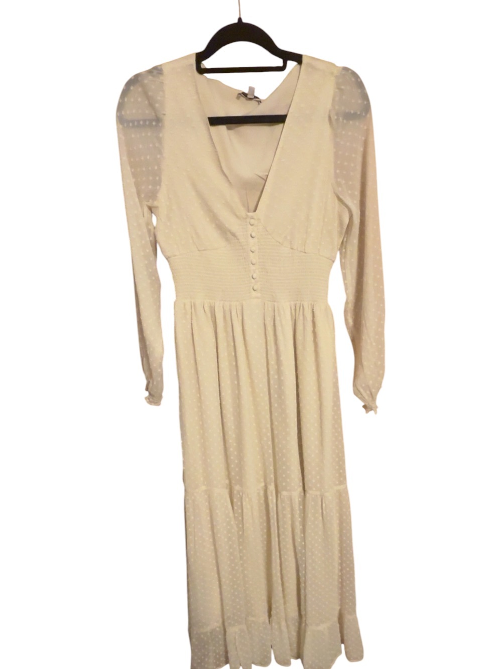 Patrons of Peace NWOT Ivory Maxi Dress with Button Front